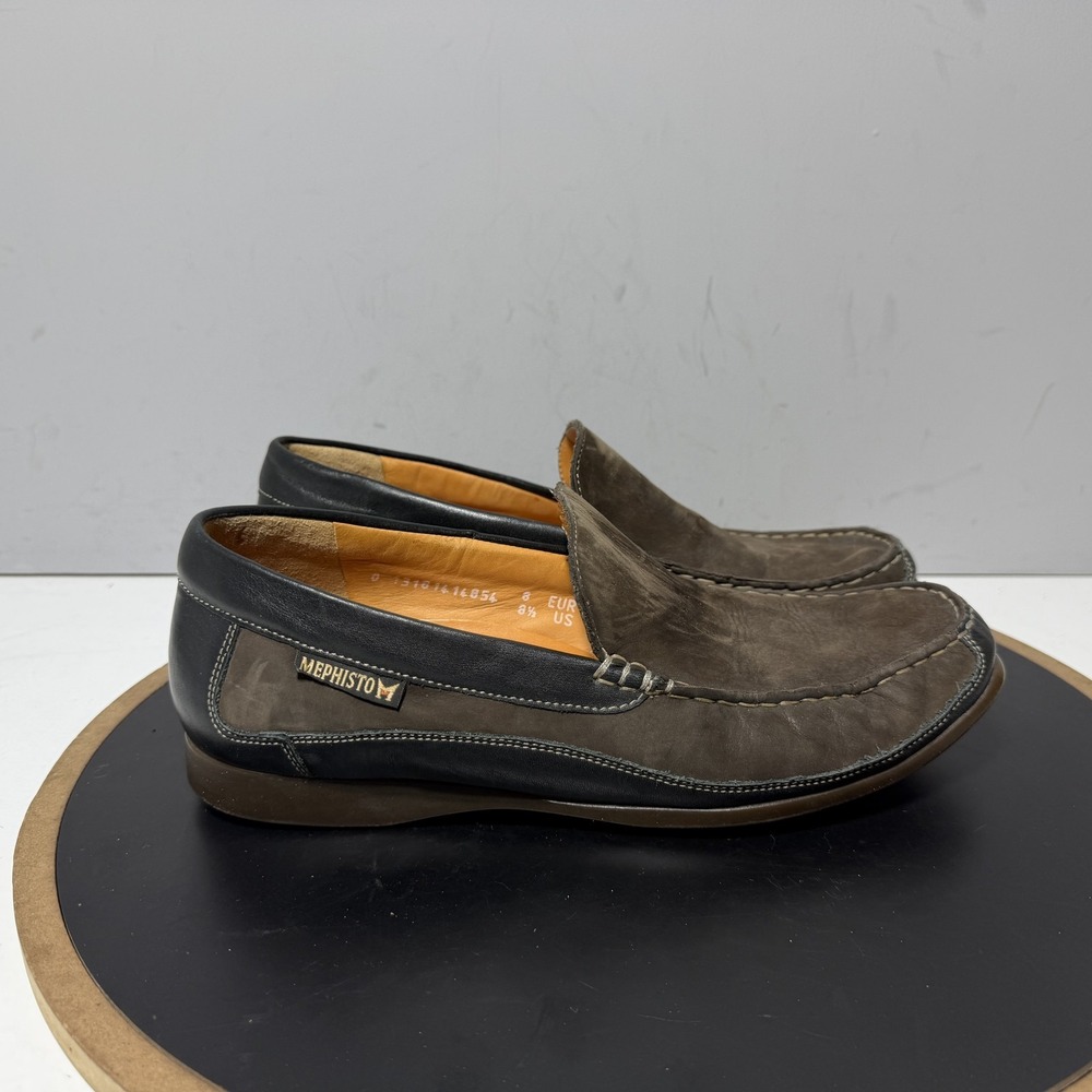 Mephisto Shoes Mens Size 8.5 Brown Leather Slip On Loafers Comfort Moc Toe
